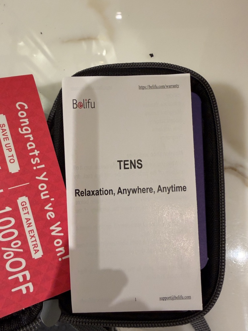Purple TENS Unit Kit - Portable Pain Relief